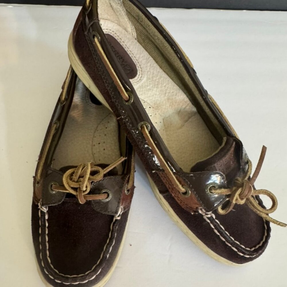 NWOT Sperry Top Sider Brown Leather Angelfish Comfort Boat Shoe 9102138 Sz 7M